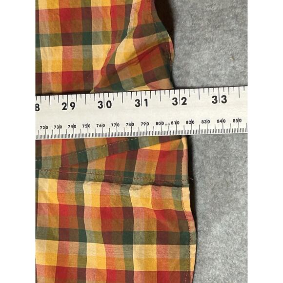 LL Bean Shirt Mens Medium Tall MT Plaid Long Sleeve Button Up Fall Colors - Picture 4 of 9